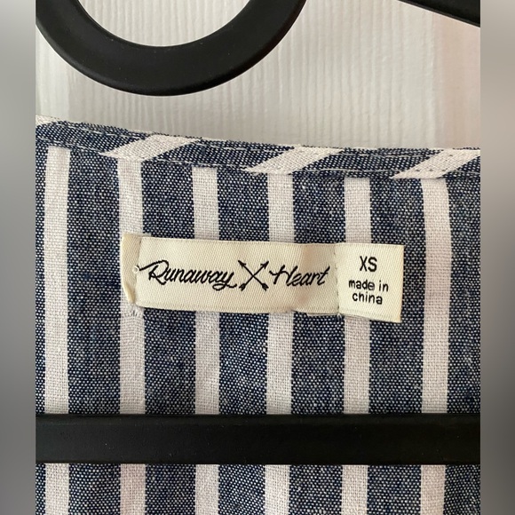 Runaway Heart Striped Button-Up Dress - Size XS - Picture 3 of 3